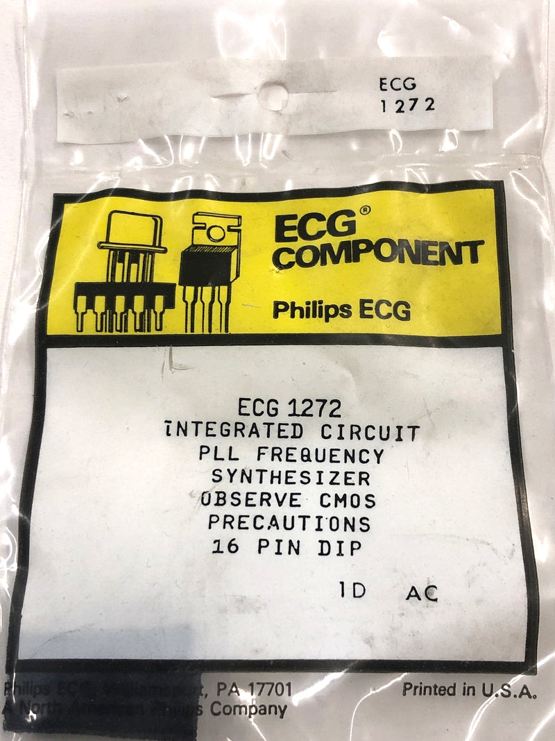 ECG1272, PLL Frequency Synthesizer IC ~ 16 Pin DIP (NTE1272, PLL03A)