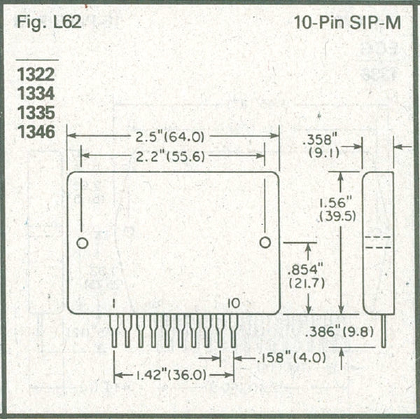 NTE1322, 80W Audio Power Amplifier Film Darlington Module 10 Pin SIP-M (ECG1322)