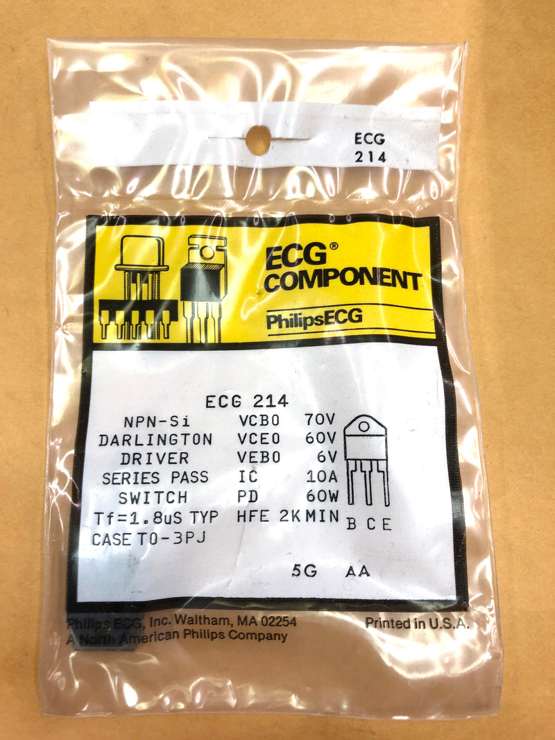 ECG214, 10A@70V NPN Darlington Transistor Series Pass Switch ~ TO-3PJ (NTE214)