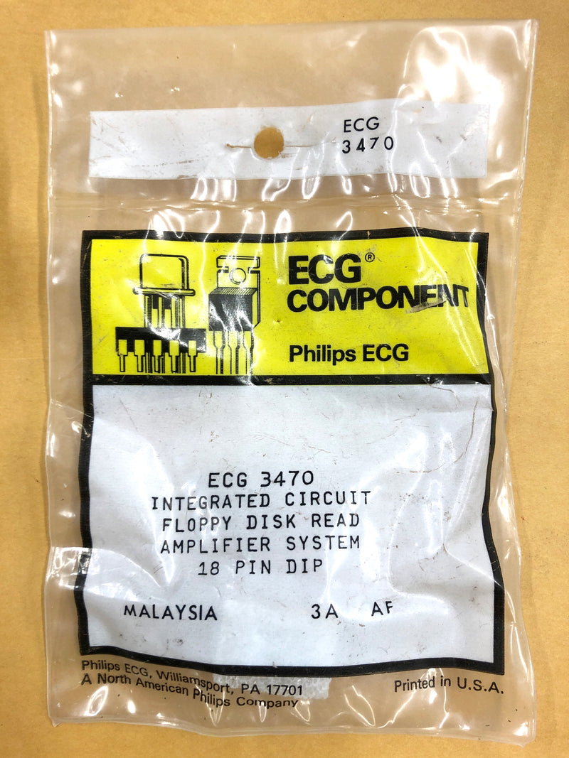 ECG3470, Floppy Disk Read Amplifier System IC ~ 18 Pin DIP (NTE3470)