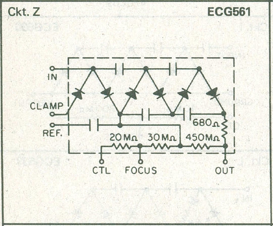 ECG561, 5 Step Tripler w/Damper Diode & Internal Focus Divider Network 28KV@2mA