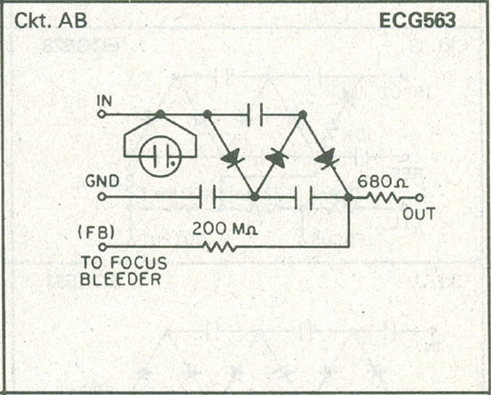 ECG563, 3 Step Silicon Doubler w/ Bleeder Resistor & Indicator Lamp 17KV @ 0.1mA