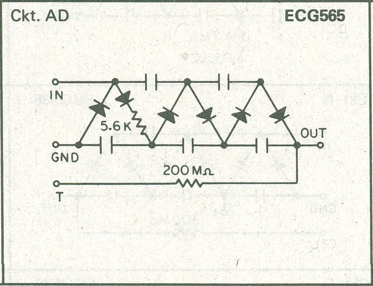 ECG565, 3 Step Silicon Doubler w/ Damper Diode & Bleeder Resistor 30KV @ 2mA