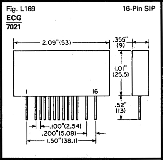 ECG7021, 85 to 264V AC Switching Regulator Module IC ~ 16 Pin SIP (NTE7021)