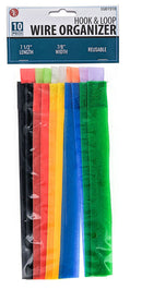 EG01910, 10 Piece Reusable Hook & Loop Cable Organizer Strap Set