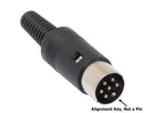 ETA9, Philmore 6 Pin 240° Inline Male DIN Connector ~ Solder Type