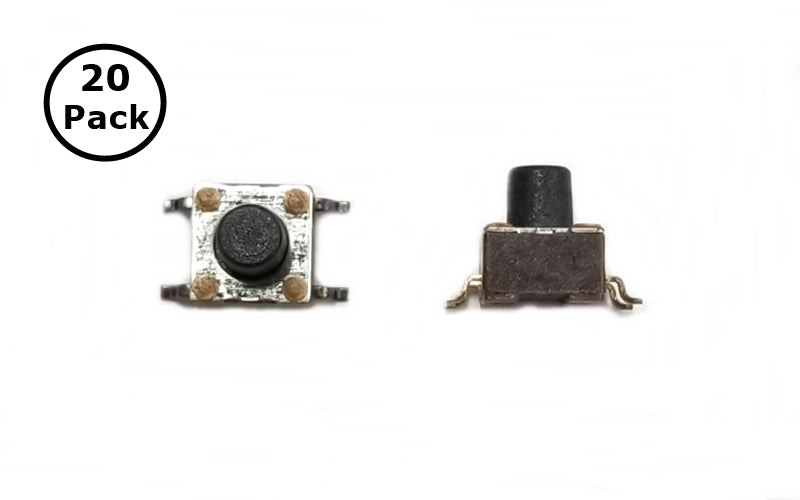EVQ-PA07K-20PK, Lot of 20 Panasonic SPST OFF-(ON) 6.0mm² x 7.0mm Momentary Switches