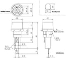 F-130, Sato Parts 3AG Fuse Holder, High Profile Panel Mount with Screw In Cap