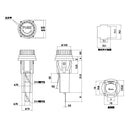 F-240-N, Sato Parts 3AG Fuse Holder Snap-In Panel Mount w/Screw Cap