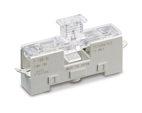 F-700-BL, Sato Parts 3AG Fuse Holder ~ Din Rail or Surface Mount w/Indicator