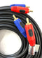 MV71-3325 25ft Dual RCA Male to Male RG59 Coax Red Blue Caps