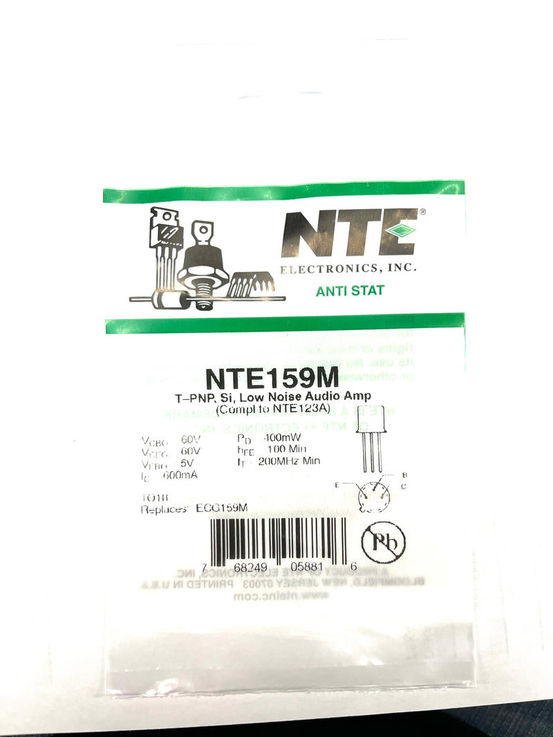 NTE159M Transistor PNP Silicon 60V Ic 0.6A TO-18 Low Noise Audio AMP