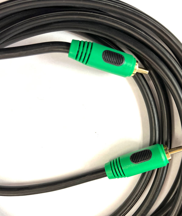 MV45-4325 25FT GREEN CAP RCA Male to Male RG59 COAX CABLE