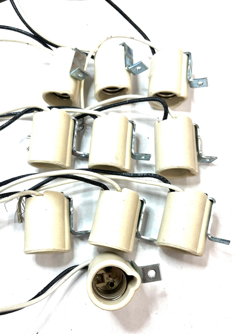2623-10PK, Leviton E17 Porcelain Intermediate Base Keyless Lamp Holder w/Bracket