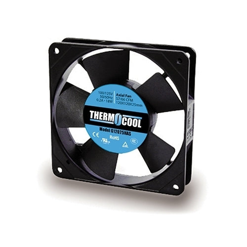 G12025HAS, Thermocool Cooling Fan 100/125V 120mm x 25mm (4.72" x 0.98") 57/66CFM
