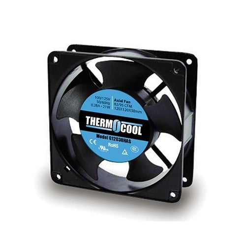G12038HAS, Thermocool Cooling Fan 100/125V 120mm x 38mm (4.72" x 1.5") 82/95CFM