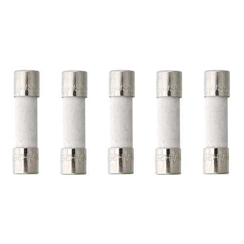 5 Pack of Buss GDA-.160, 160mA @ 250V, Ceramic Fast-Acting (Fast Blow) Fuses