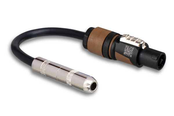 GSK-112, Hosa Speaker Adapter, Hosa 1/4 in TS to Neutrik speakON, 6 in, 12 AWG x 2 OFC