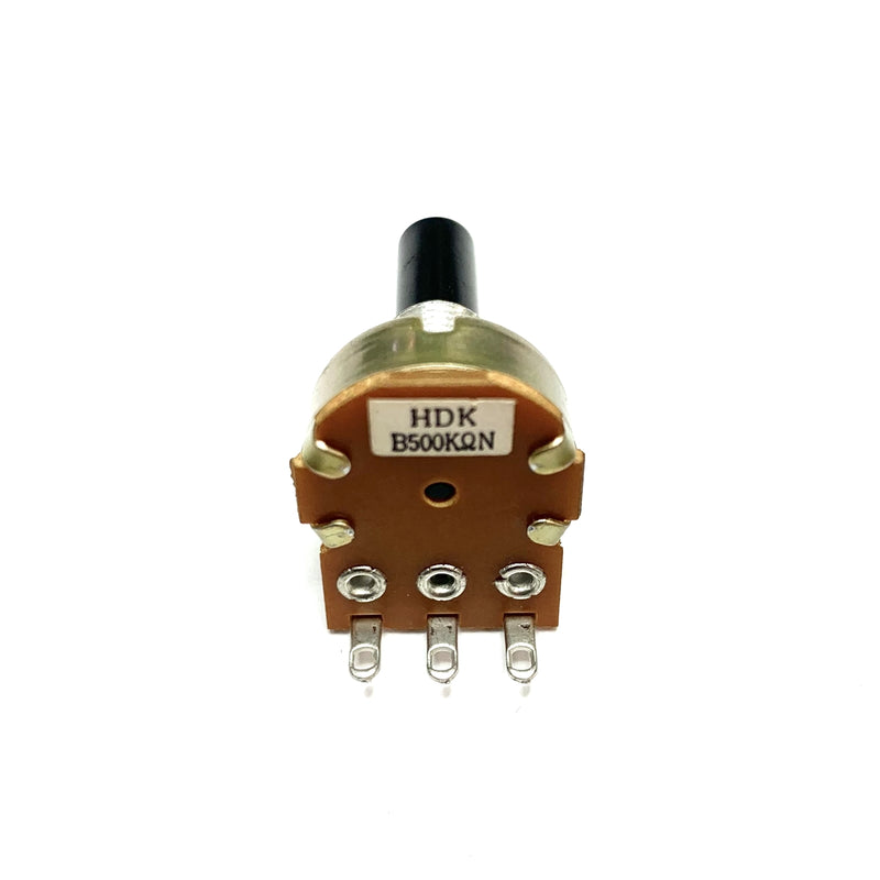 HDK B500K-Blk Tip, 500K Ohm 1/4 Watt, 1/4" D-Shaft Linear Potentiometer