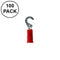 41-10-P-100PK, 100 Pack #8 Stud Red Insulated Hook Terminals for 22-18AWG Wire