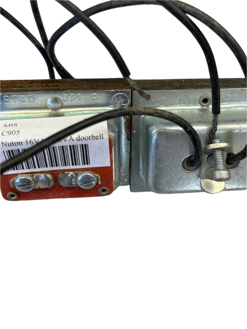 C905, NuTone Door Chime Transformer, 16-Volt 10VA,
