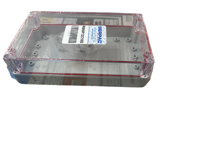 RB85P12C10G, Serpac Watertight Plastic Box, 7.87" x 4.72" x 2.18" Grey Bottom/ Clear Top