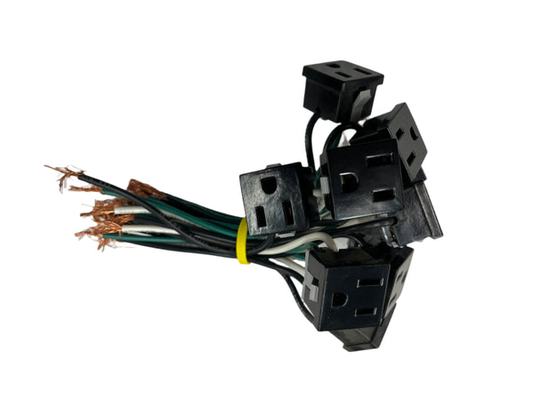 8545 Black*10pk, MVO PANEL MT. AC RECEPTACLE-LEADS TERM10 pack