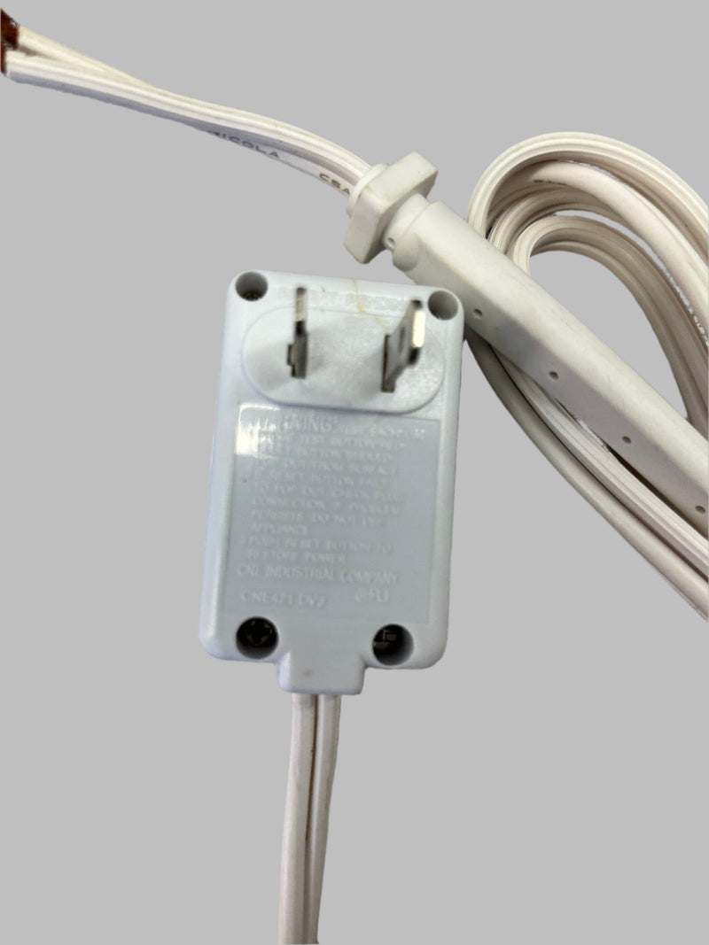AC21-W, MVO 6 foot White 16/2 AC Cord with GFI Breaker