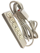 ULA6TMER-15, WABER 6 Outlet Strip, Switched 15' Cord