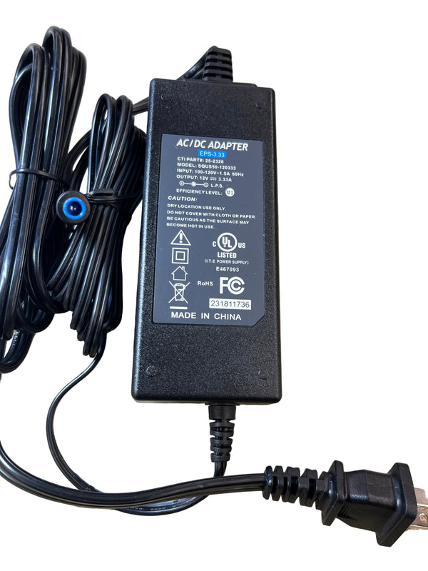 25-23256, Qual 12vdc Power Supply 3.33A 4.35 x 6.5mm (center pin 1.4mm)