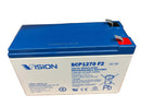 SCP1270-F2, VISION  Rechargeable Sealed Lead Acid Battery 12V 7AH for General Purpose, Medical, Emergency Lighting, Fire and Security with F2 Terminals