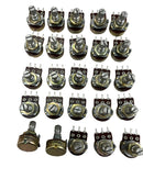 MVPC25KA-25PK, MVO 25K Ohm Audio Pot 16mm Body with 1/4" D Shaft ~ 25 PACK