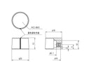 K-5475-S, Sato Parts (Small) 6.0mm Shaft, 20mm Aluminum Knob w/ Indicator Line