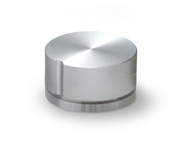 K-59-M-AG, Sato Parts 6.0mm Shaft 30mm Medium Silver Splined Body Aluminum Knob