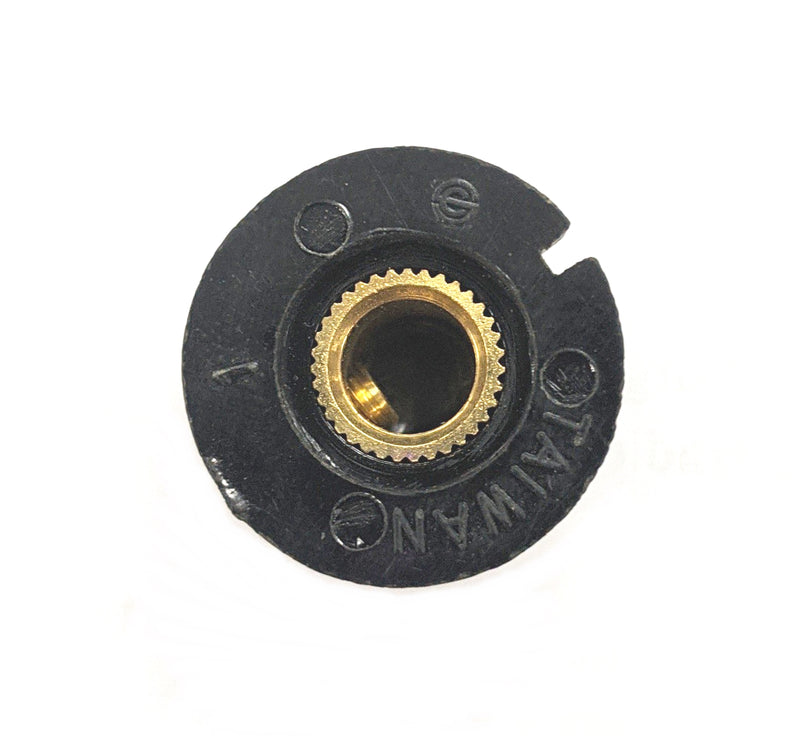 TPN-38C, Raytheon 1/4" Shaft 0.80" Diameter Knob w/ Ribbed Body & Indicator Dot