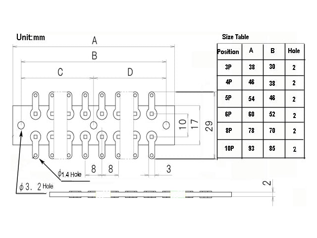 L-3522-5P, Sato Parts 5 Position Phenolic Terminal Strip