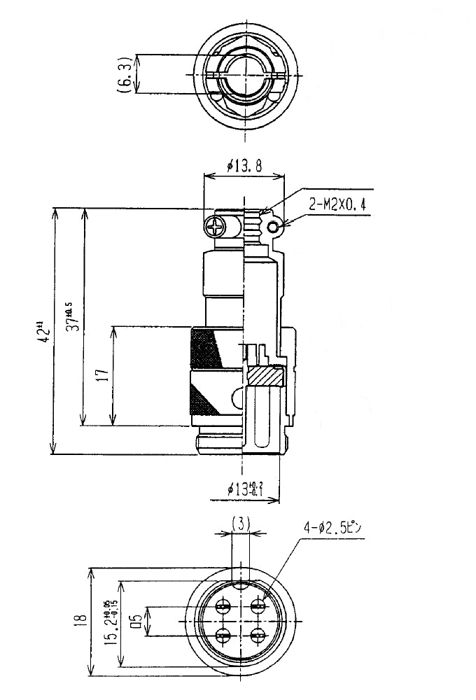 61-638, 8 Pin Male In-Line CB Mic or Ham Radio Mobile Microphone Connector