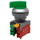 MVLSS30-10C-GREEN, Long Knob Switch - 2 Contact (1/OC) - 2 Positions (1-2) - Green