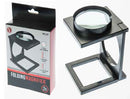 MA1102, Sona 2x/4-1/4" Glass Lens Table Folding Magnifier With Ruler on Base