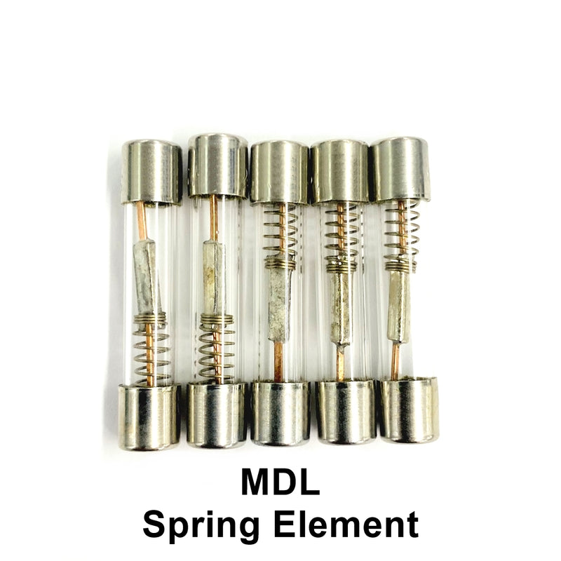 5 Pack of Buss MDL-15/100, 0.150A 250V Time Delay (Slow Blow) Glass Body Fuses
