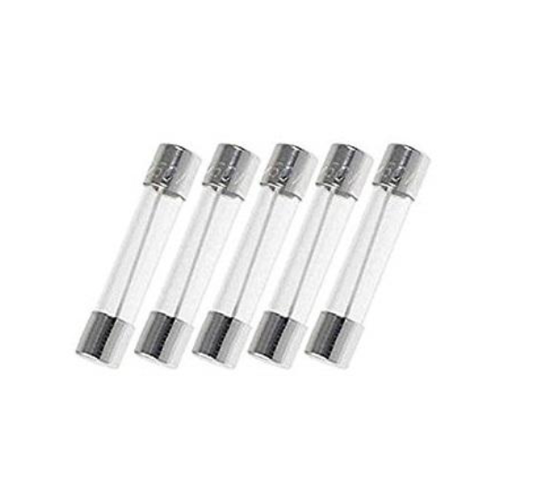 5 Pack of NTE MDL-10, 10A 32V Time Delay (Slow Blow) Glass Body Fuses