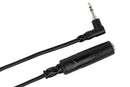 MHE-100.5, Hosa Headphone Adapter, 1/4 in TRS to Right-angle 3.5 mm, 6 in