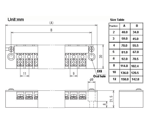 ML-20-3P, Sato Parts 3 Position 20A Screw Terminal Block with Cover