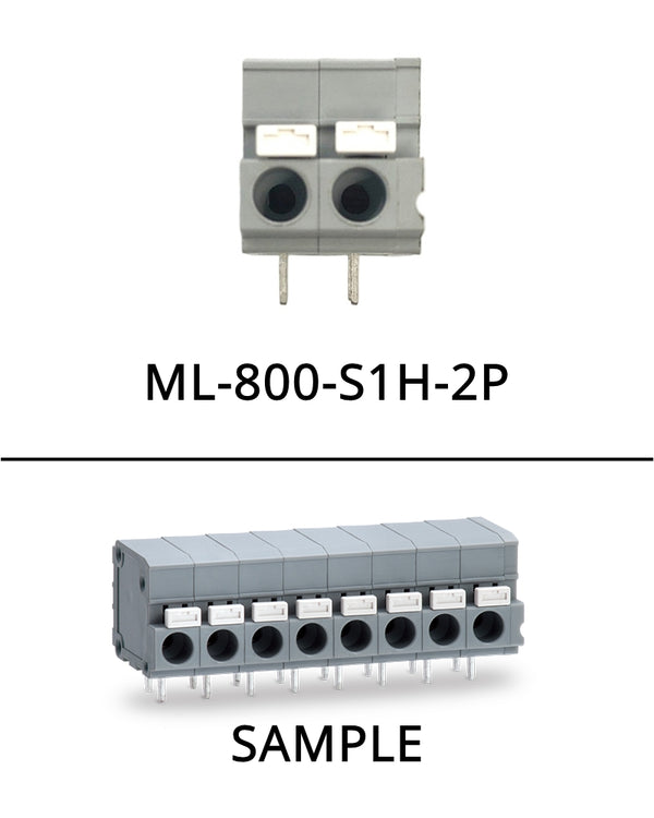 ML-800-S1H-2P, Sato Parts 2 Pin Female PC Mount Screwless Terminal Block