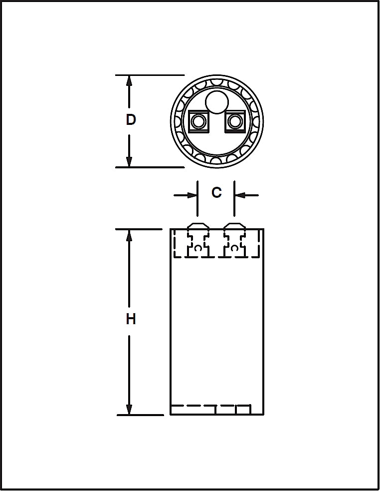 NTE MSC330V270, 270uF ~ 324uF @ 330V AC, Motor Start Capacitor