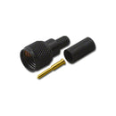MU-7246, Pan Pacific Black Mini UHF Male Plug for RG-58A/U Coax ~ 3 Piece Crimp