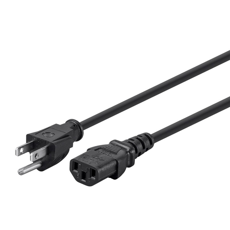 MV5285, 6 Foot 16awg IEC Black Cord C13/5-15P