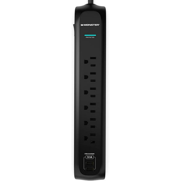 ME-5004 Monster 6ft Black Power Strip