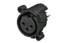 NC3FAV-0, Neutrik 3-Pole Female XLR Receptacle, Without ground / shell contact, vertical PCB mount, Retention spring instead of latch