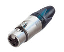 NC3FXX, Neutrik 3 pole XLR type female cable connector with Nickel housing and silver contacts (Replaces NC3FX)